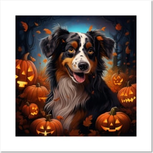 Australian shepherd Halloween Posters and Art